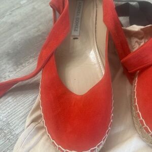 Suede espadrilles, Red/Orange, Size US 8